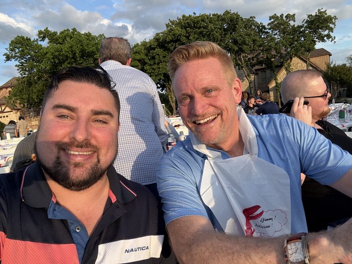 Eric Skeldon with the founder of Napster