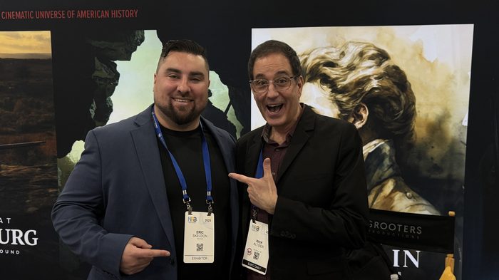 Eric Skeldon with a film director