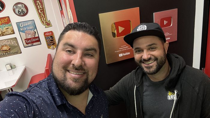 Eric Skeldon with Travis of Doodles, 4 billion views