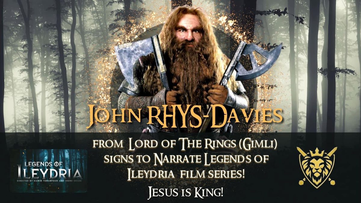 John Rhys-Davies, Gimli in The Lord of the Rings, signed to narrate Eric Skeldon's faith film series Legends of Ileydria