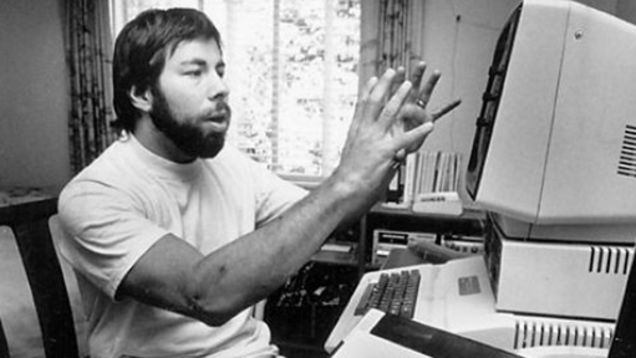 Steve Wozniak at a computer